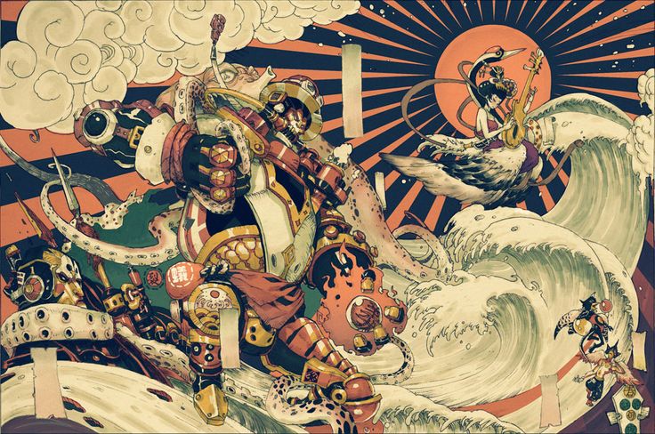 蒸汽朋克插画作品欣赏,蒸汽朋克插画动物