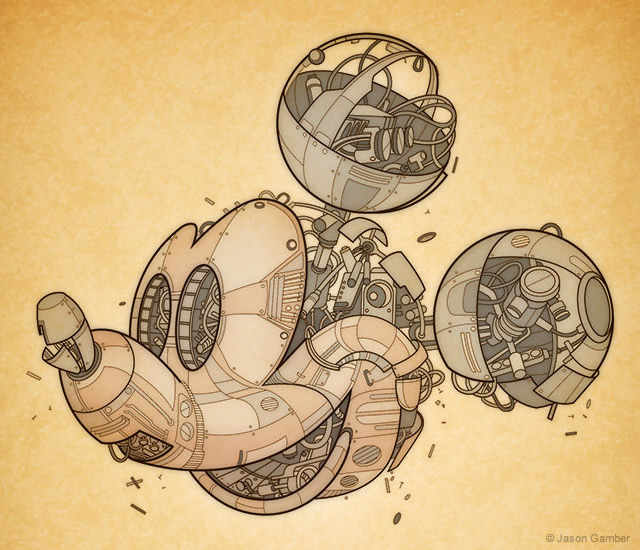 蒸汽朋克插画作品欣赏,蒸汽朋克插画动物