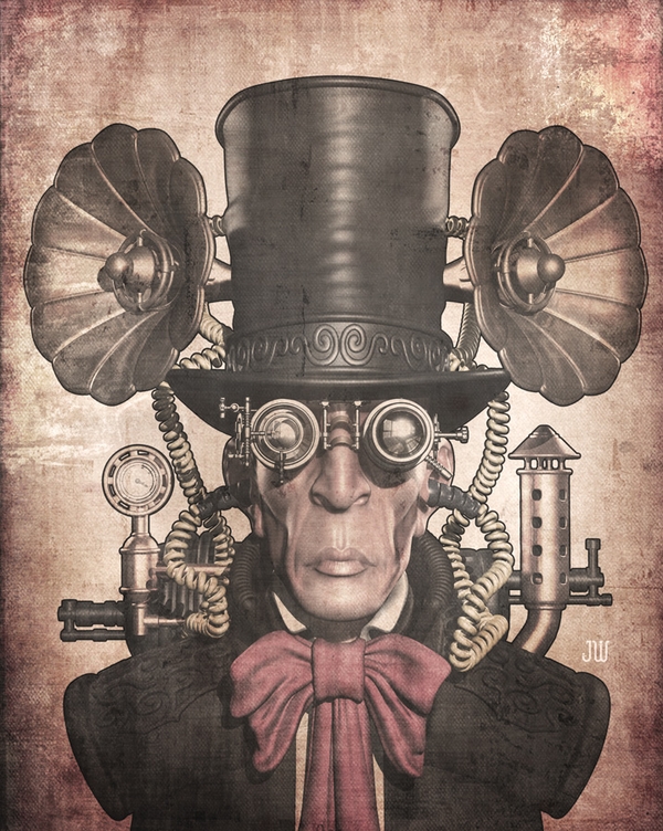 蒸汽朋克插画作品欣赏,蒸汽朋克插画动物