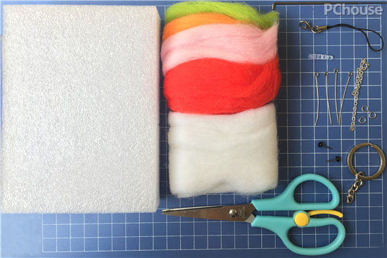 兔子毛绒挂件diy,diy羊毛毡钥匙扣小熊