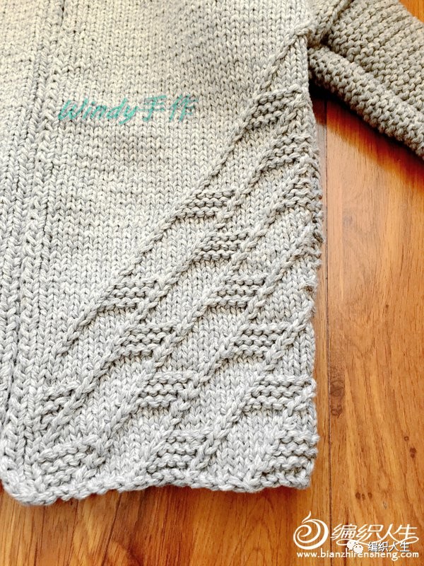 棒针粗线外套大衣教程,棒针休闲简洁大衣图解