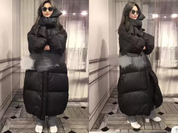 林允穿3万块的羽绒服机场凹造型，网友吐槽：这是穿了件被子吧？