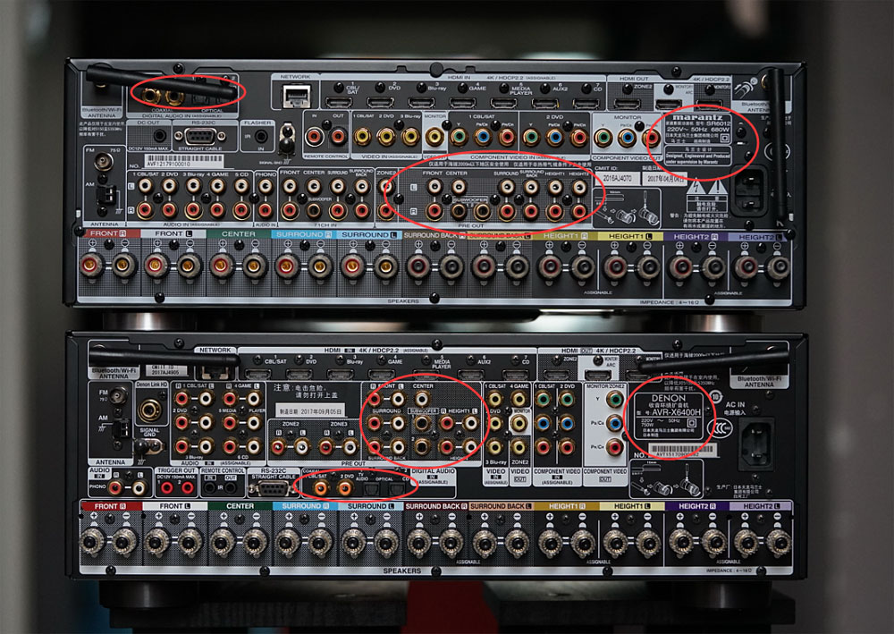 天龙AVR-X6400H和马兰士SR6012拆解!谈两台相差一万的AV功放区别