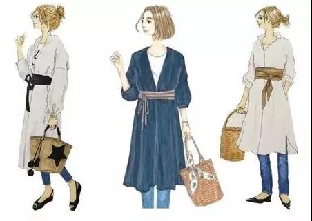 18套值得借鉴的的日常手绘穿搭,冬季穿搭手绘插画