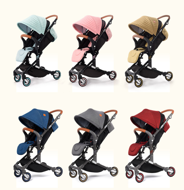 高颜值婴儿推车粉色,最新款高档5个月婴儿推车