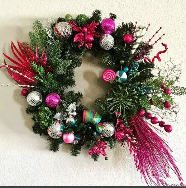 花艺视频教程气球鲜花,嘉星圣诞花环diy