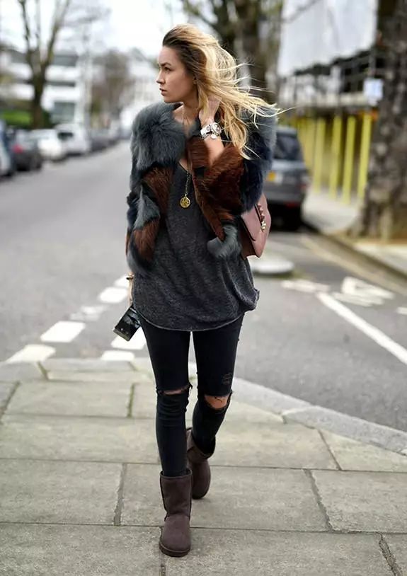 ugg穿搭很潮却很土,谁说穿oversize的就没有好身材