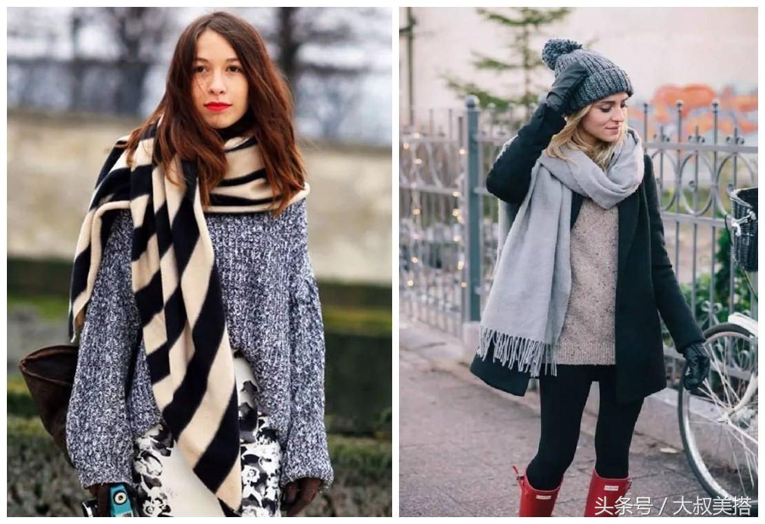 秋冬围巾时髦系法,秋冬围巾怎么披好看