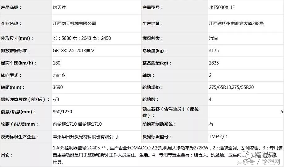 自行式房车拖挂式房车售价,房车公告第372批