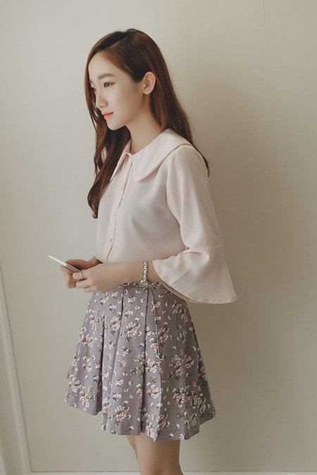 MEDECOO雪纺衬衫,中老年雪纺长袖衬衫女士