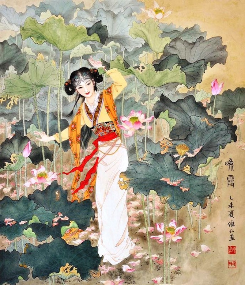 项维仁人物线描画稿,项维仁线描仕女新作集萃