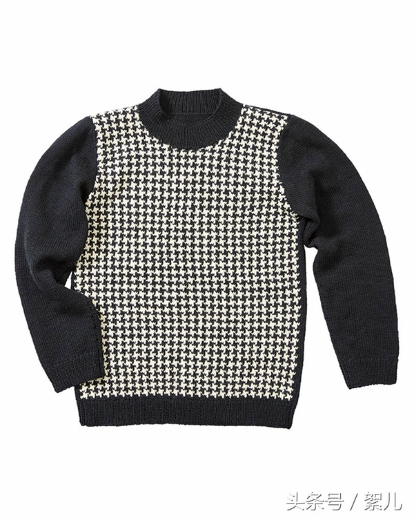 千鸟格永恒的经典,经典千鸟格咖啡色加厚一体绒毛衣