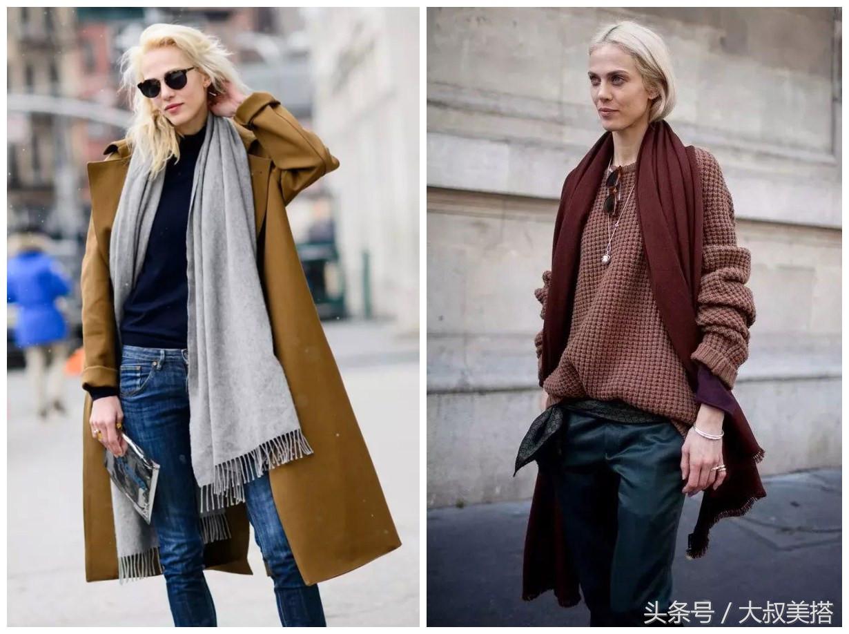秋冬围巾时髦系法,秋冬围巾怎么披好看