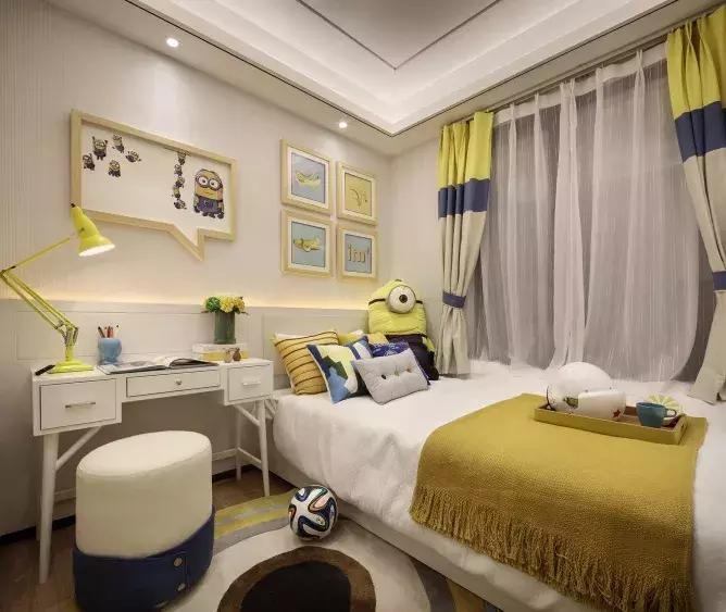 现代简约三室二厅两卫装修效果图,80平米两室一厅现代简约风简装图