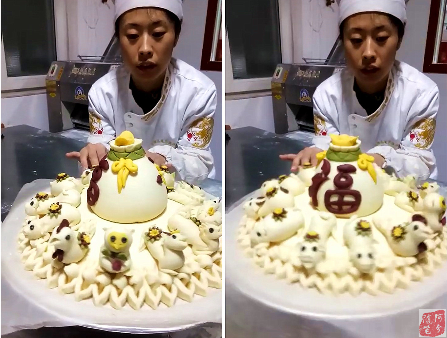 农村妇女创业手工制作,中国传统面塑做的蛋糕