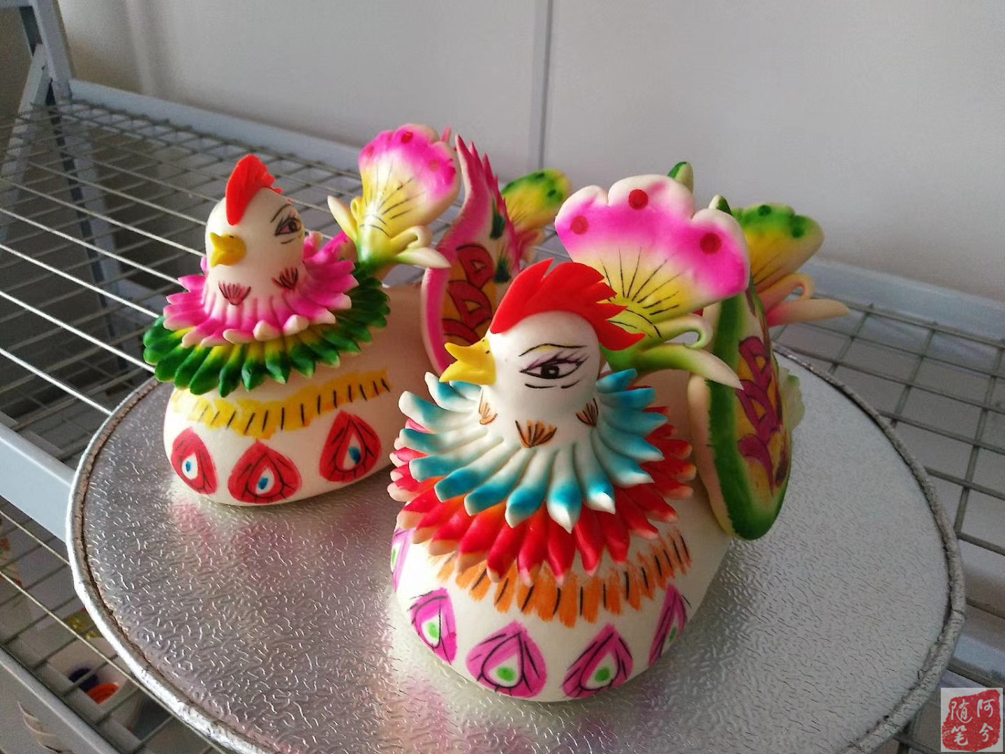 农村妇女创业手工制作,中国传统面塑做的蛋糕