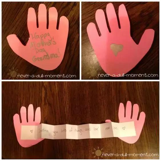 七个简单易学的立体贺卡小教程,手掌粘贴爱心等,幼儿园孩子都会