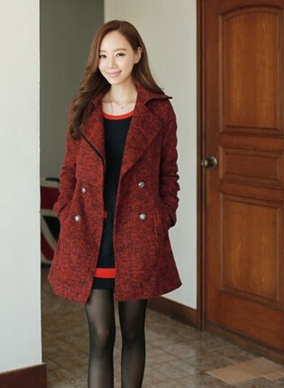 休闲百搭风修身大衣女,修身呢大衣女款高级感