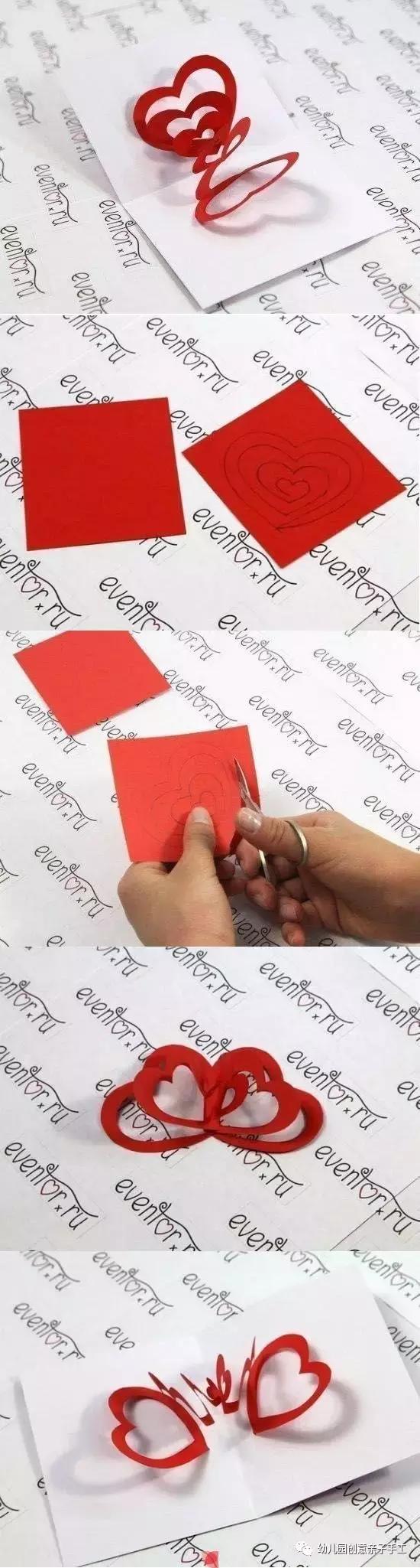 七个简单易学的立体贺卡小教程,手掌粘贴爱心等,幼儿园孩子都会