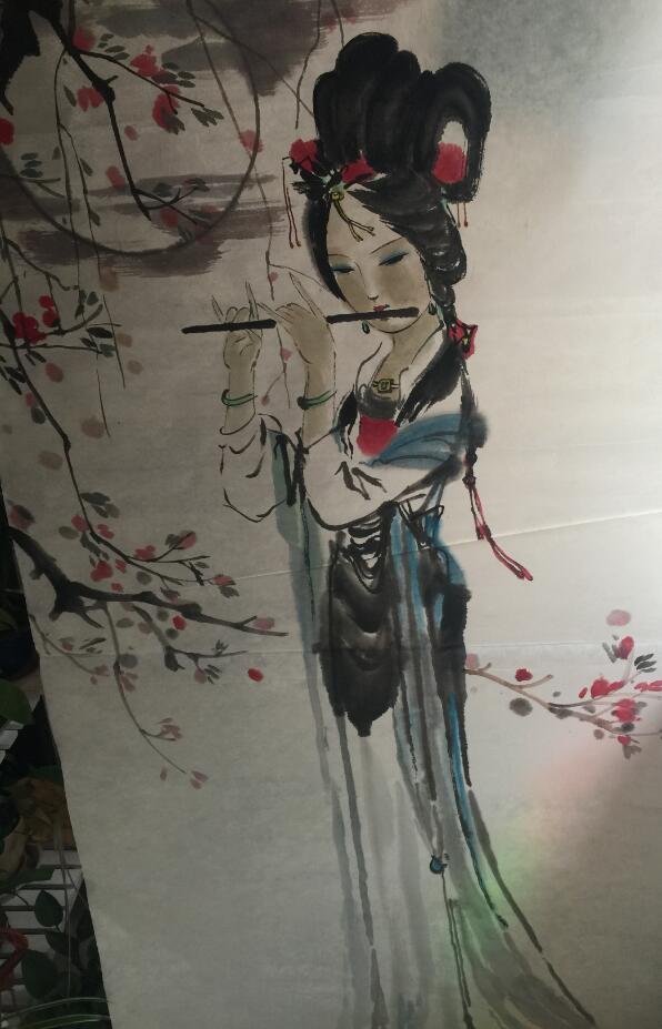 国画写意唐朝仕女图 (工笔重彩花鸟画家王一容赏析)