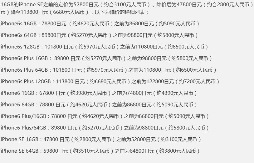 日版iphone6s便宜多少,iphone6日本发售