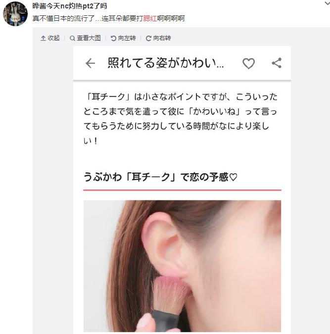 耳朵腮红画法,韩系耳朵腮红