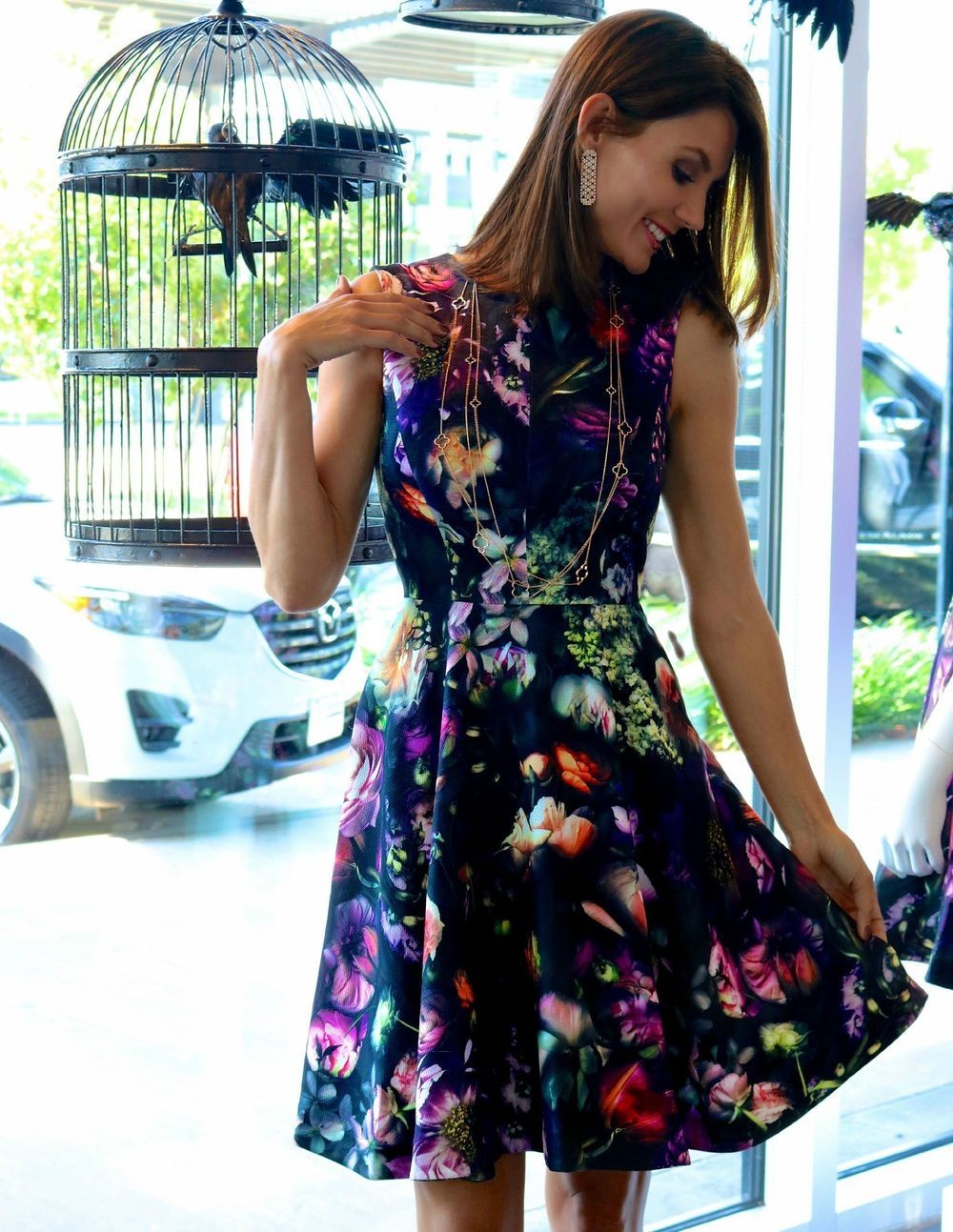 时尚潮流端庄优雅知性,tedbaker泡泡袖连衣裙