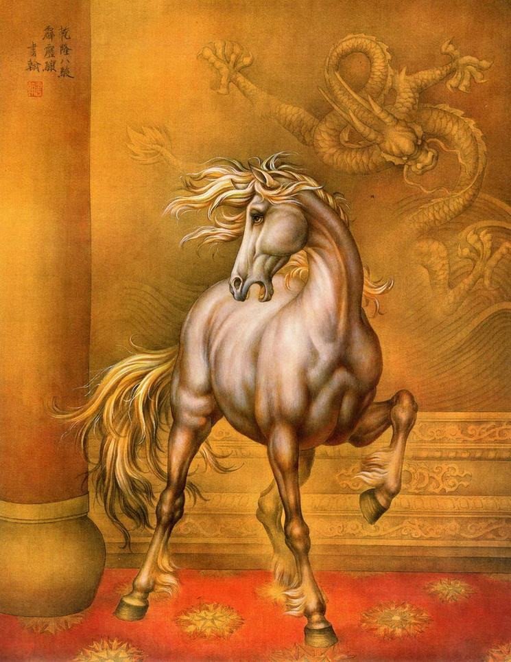 乾隆八骏工笔图,名家写意八骏图大全