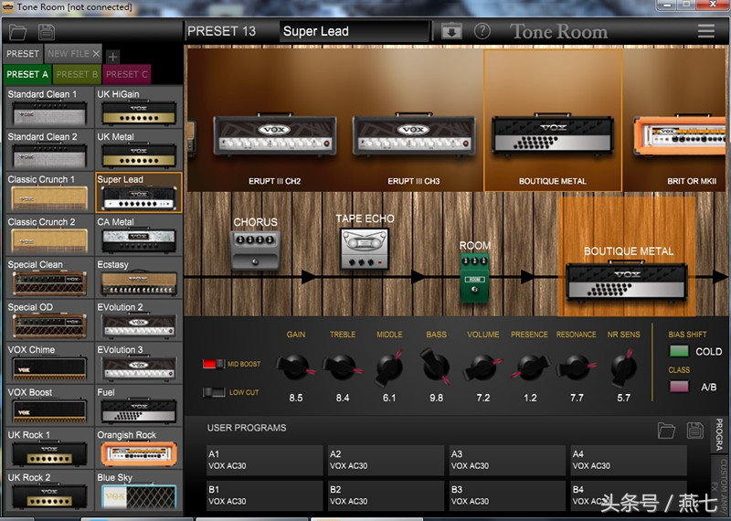 此款音箱可以模仿11款经典型号的声音，不玩吉他你压根看不懂
