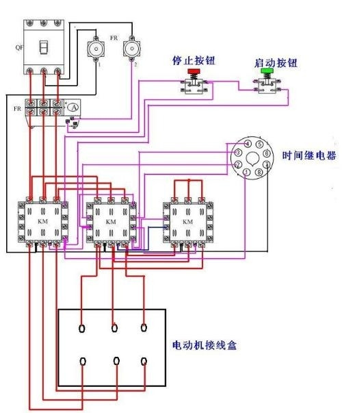 星三角降压启动接线图解收藏学习,星三角降压启动简单的接线方法