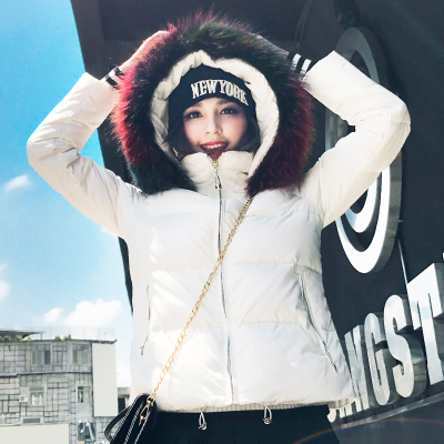 羽绒服女款冬显瘦时髦加厚毛领,廓形羽绒服女中长款毛领