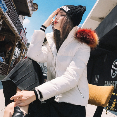 羽绒服女款冬显瘦时髦加厚毛领,廓形羽绒服女中长款毛领