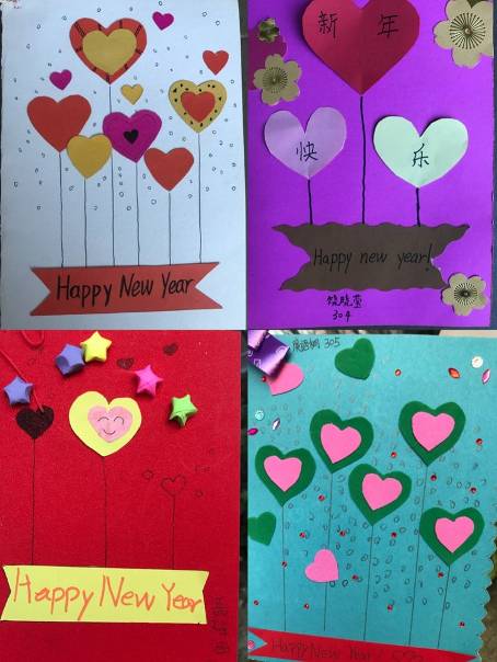 三年级英语新年贺卡制作过程内容,小学三年级英语新年贺卡制作