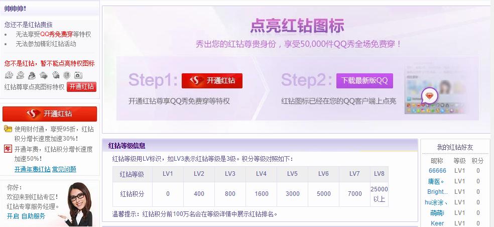 QQ红钻将下线？QQ秀官网已取消红钻显示，再见了QQ秀！