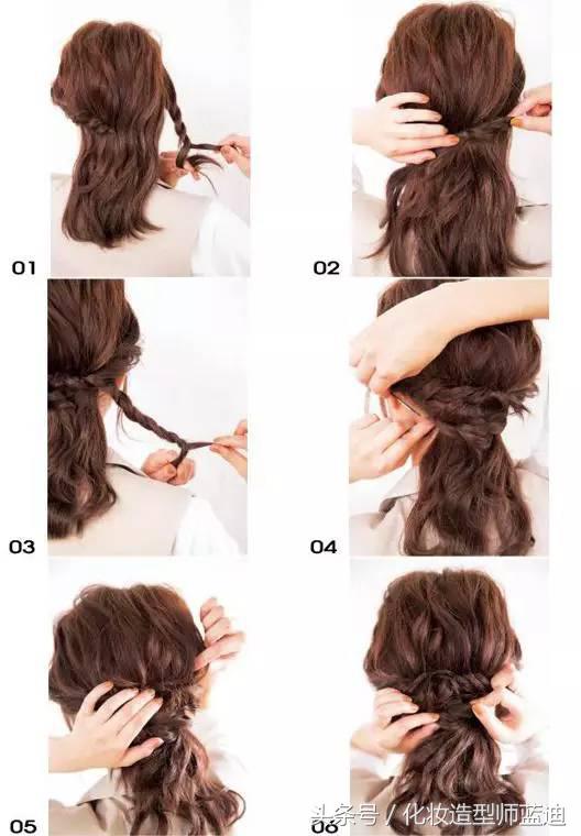 简单的盘发欧美韩系,泡面卷发型教程