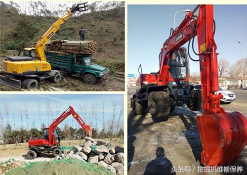 一机多用的轮式挖掘机,宝鼎轮式挖掘机一机多用视频展示