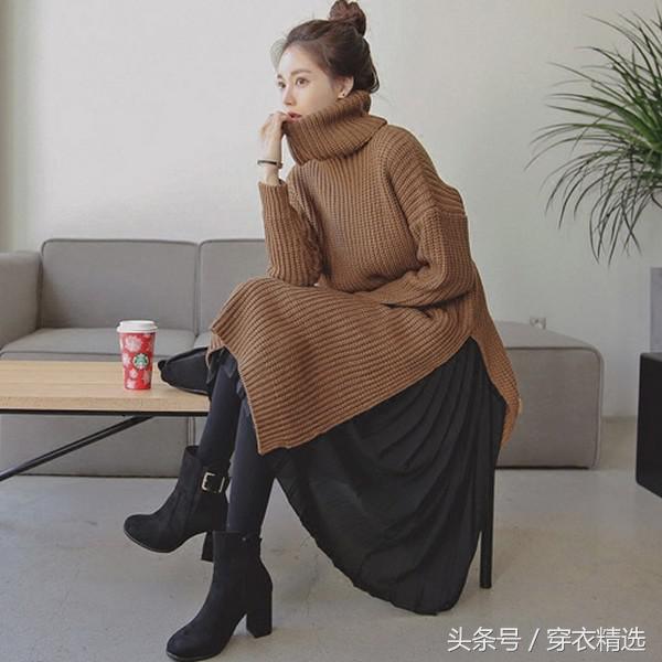 适合秋冬的绝美连衣裙,连衣裙百褶拼接
