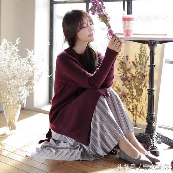 适合秋冬的绝美连衣裙,连衣裙百褶拼接