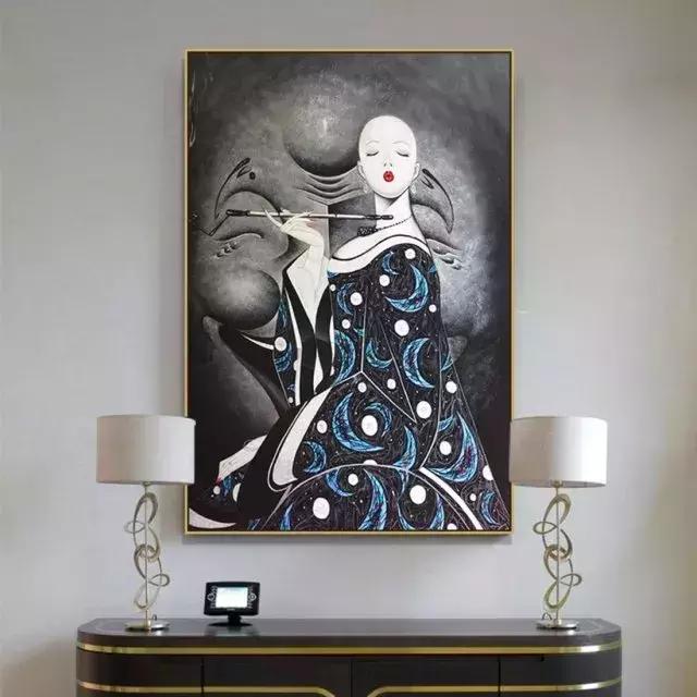 挂画这样选满屏的高级感,挂画极简侘寂轻奢挂画