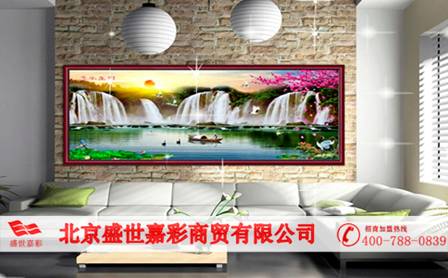 客厅欧式水晶钻石画,客厅高档钻石画带框轻奢