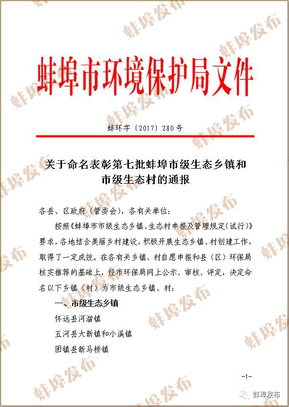 强！蚌埠这些乡镇、村被冠上“生态”称号，还有一批单位、个人被表彰！