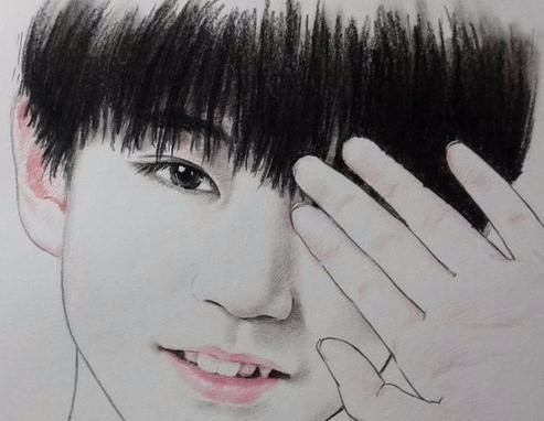 素描，彩铅！王俊凯的画像真的太美！