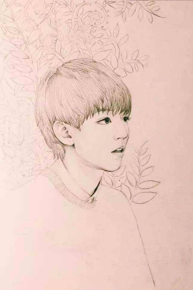 素描，彩铅！王俊凯的画像真的太美！