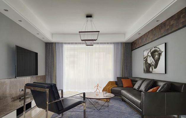 现代简约这样装才高端！绍兴金色丽都103㎡，三室两厅造价8万7