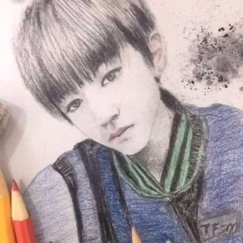 素描，彩铅！王俊凯的画像真的太美！