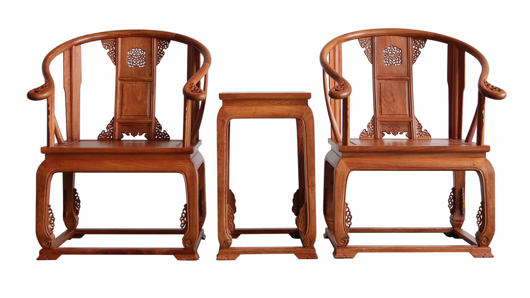 红木家具圈椅茶几三件套,红木家具圈椅分析