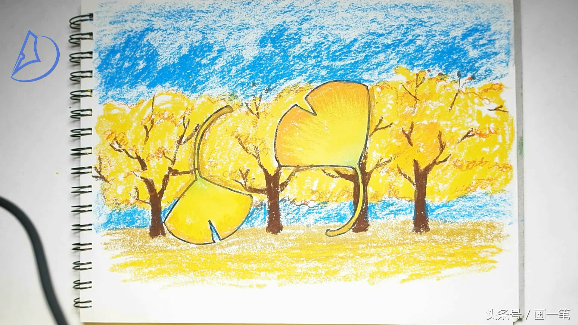 绿色系软萌蜡笔画,可爱画风蜡笔画