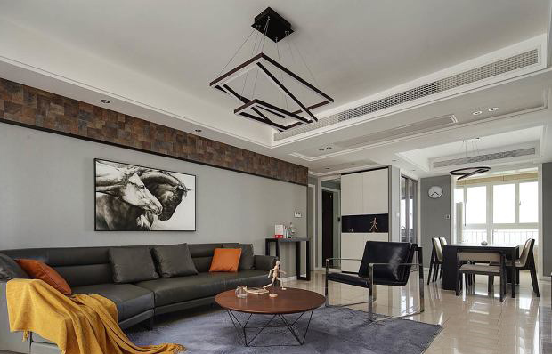 现代简约这样装才高端！绍兴金色丽都103㎡，三室两厅造价8万7