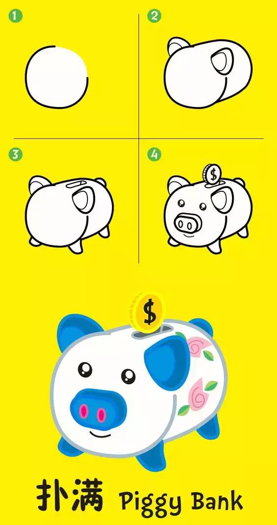 小白狗简笔画画法图文,小熊猫画法简笔画