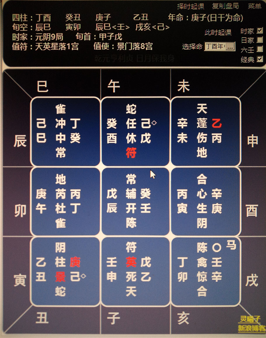 奇门遁甲鸣法与遁甲括囊集排局异同对比